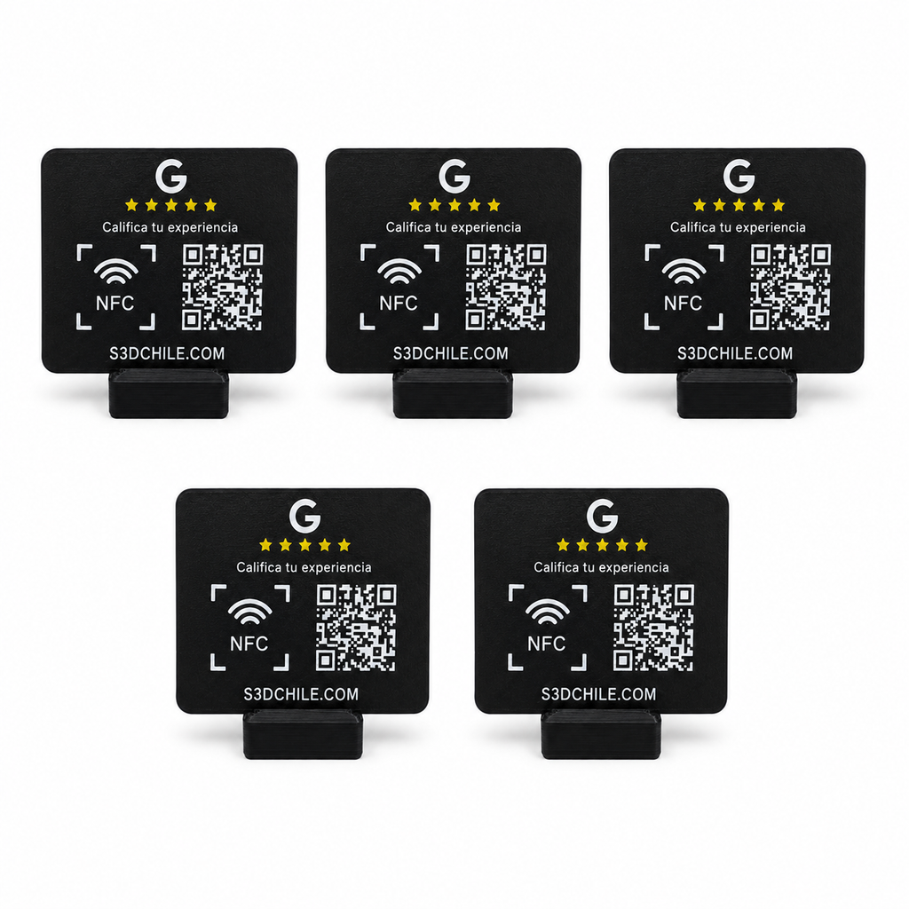 5 Placas de Reseñas Google con NFC + QR