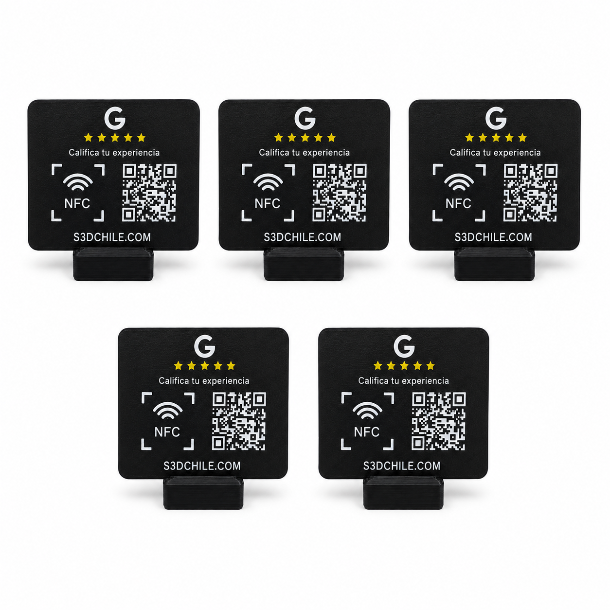 5 Placas de Reseñas Google con NFC + QR