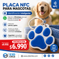 Placa de Identificación NFC para Mascotas colores azul, rosa, naranjo, rojo