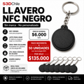 Pack Mayorista de 50 Llaveros NFC Negros — Sin Logo