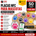 Pack Mayorista: 50 Placas NFC para Mascotas – Mix de Colores