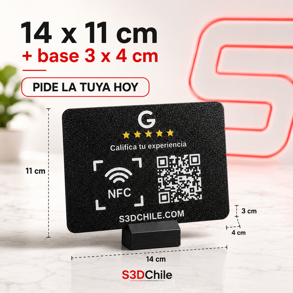 Placa de Reseñas Google con NFC + QR