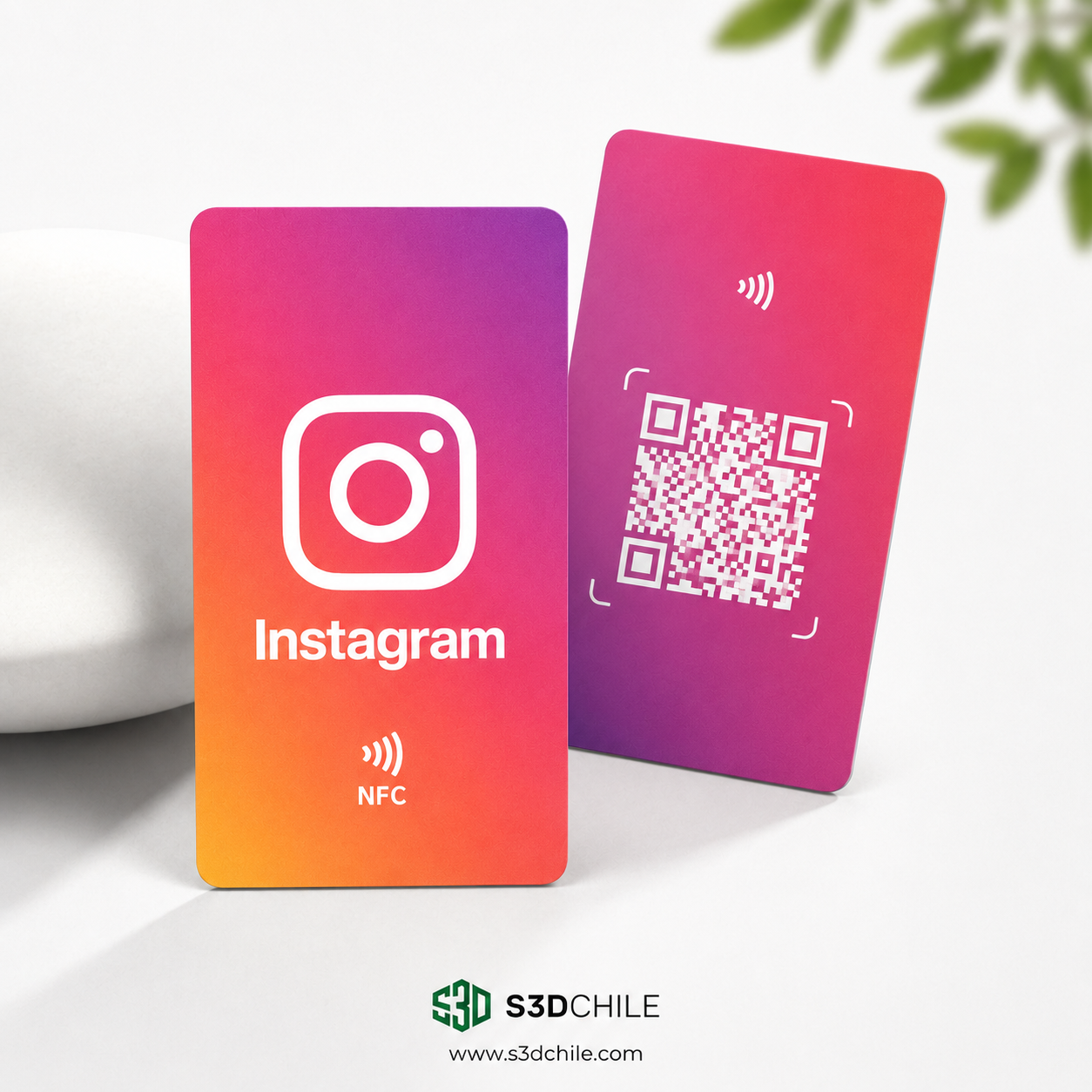 Tarjeta NFC Instagram 5x9 cm | Con QR Blanco