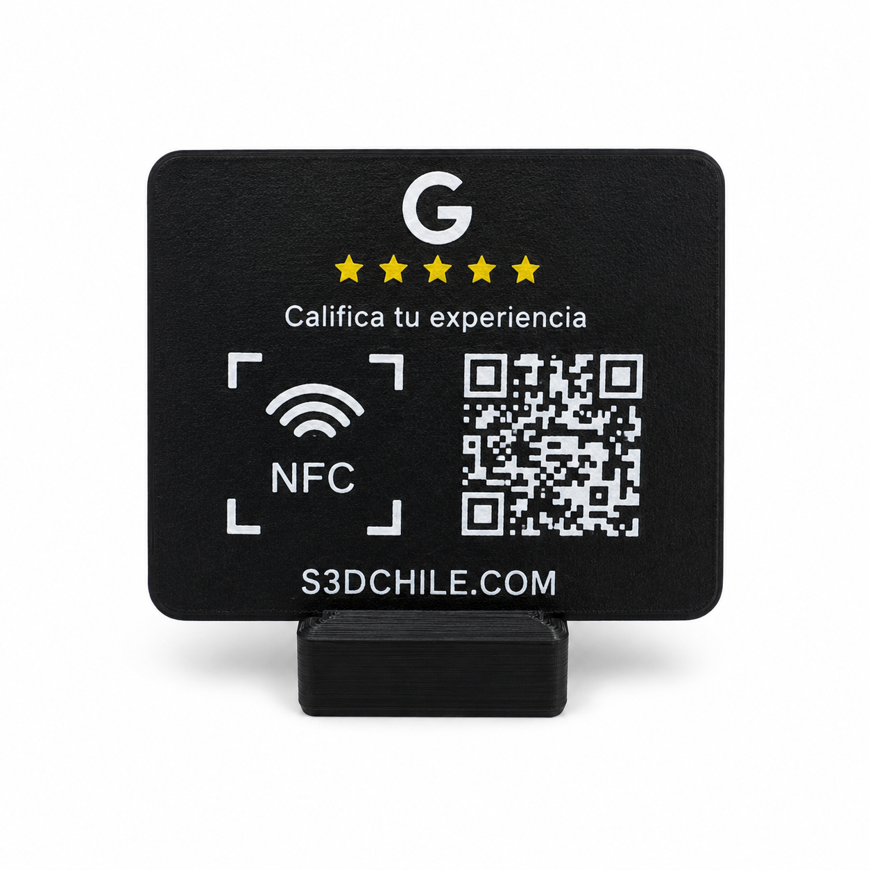 Placa de Reseñas Google con 1 NFC + QR (Personalizado 2 caras)