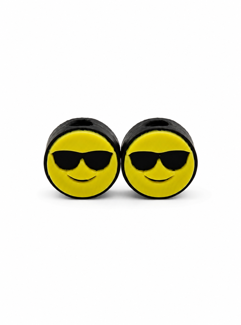 Pack 2 Charms para Cordones de Polerón Diseño Emoji con Lentes Impresión 3D PLA S3DChile