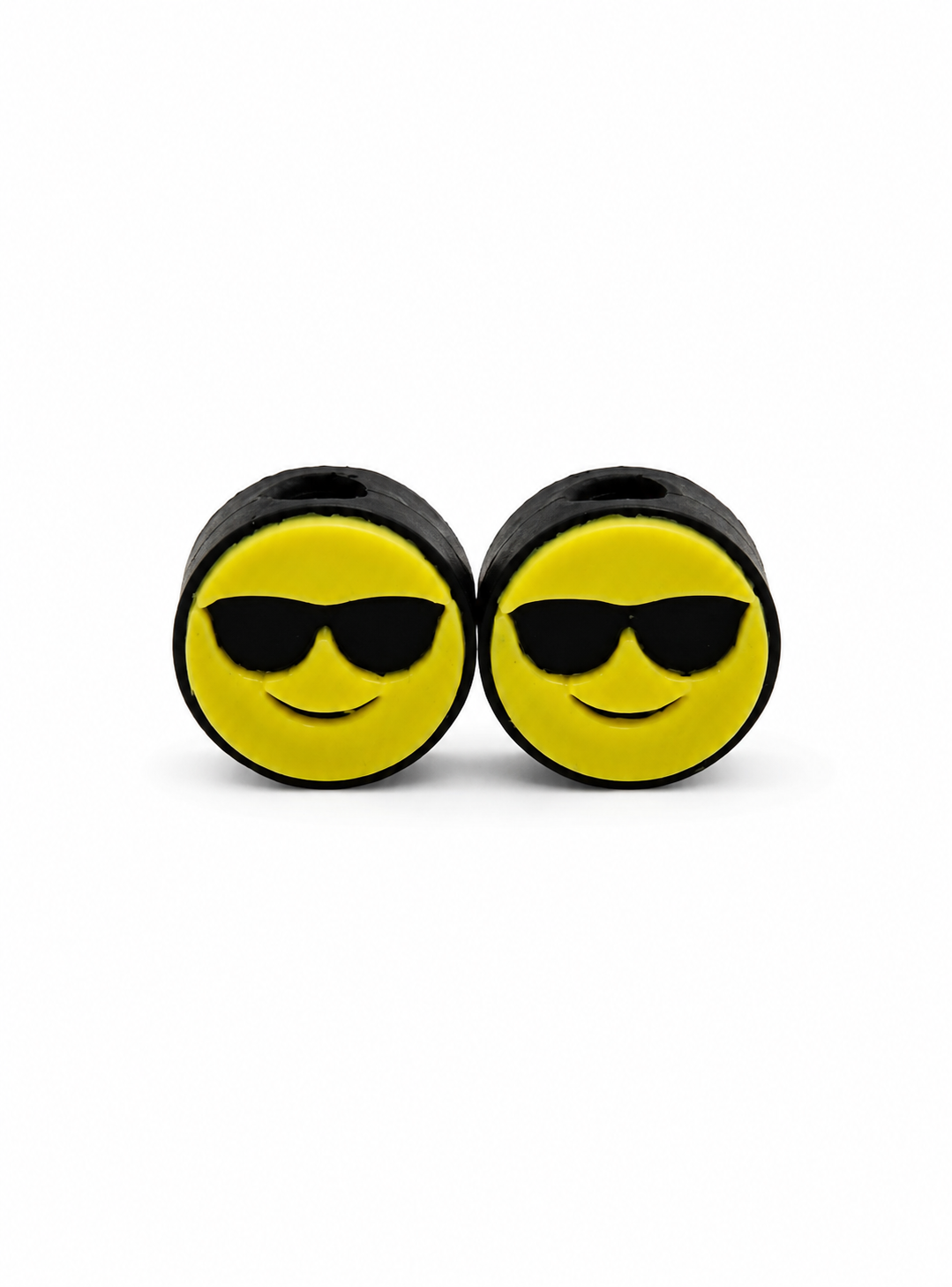 Pack 2 Charms para Cordones de Polerón Diseño Emoji con Lentes Impresión 3D PLA S3DChile