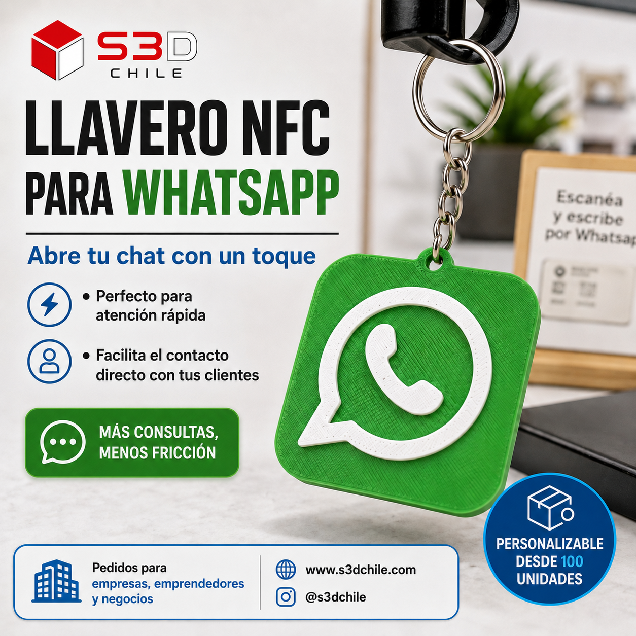 Llavero NFC para WhatsApp