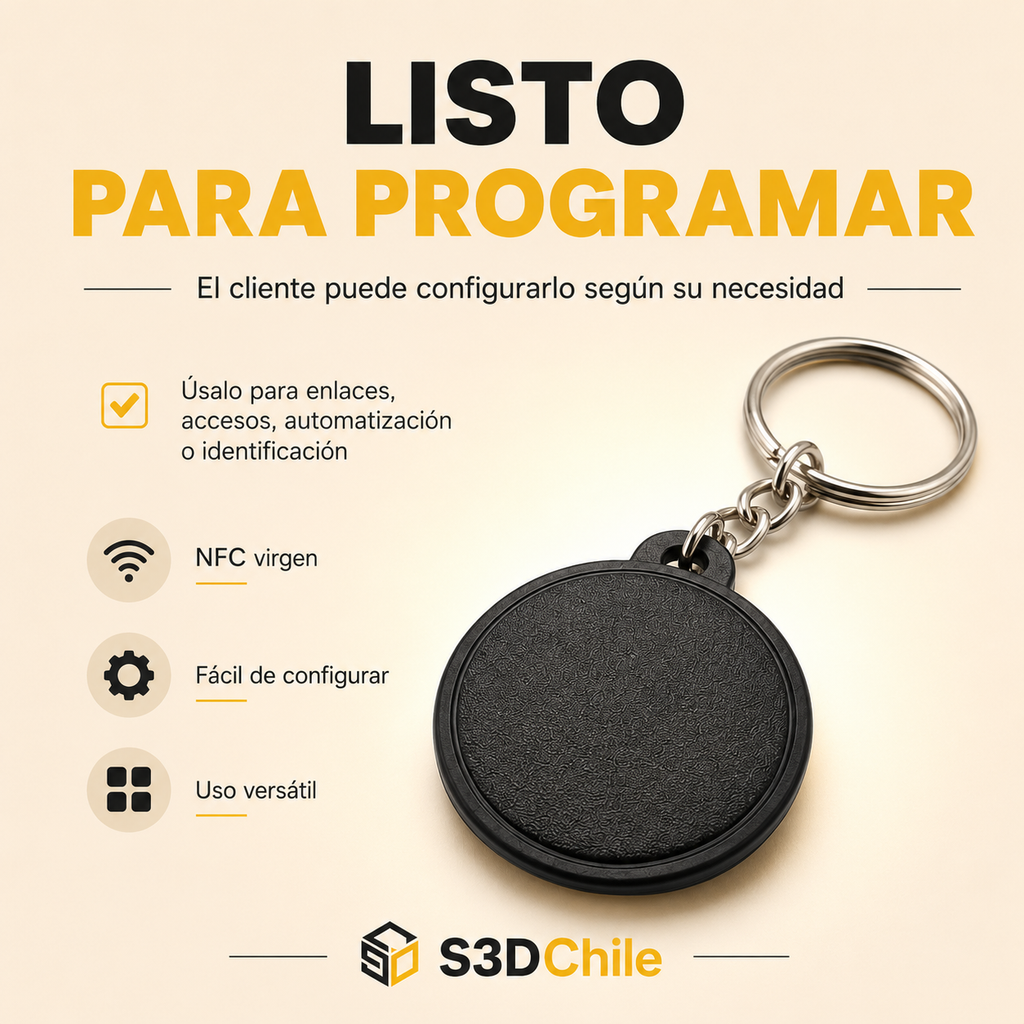 Llavero NFC Negro – Programable y Multipropósito