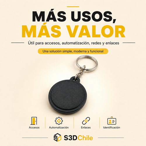 Llavero NFC Negro – Programable y Multipropósito
